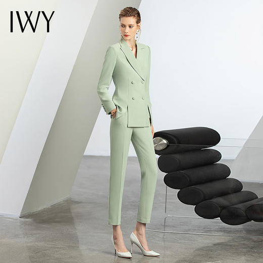 IWY/绿色西装外套春秋工作服职业套装女秋冬新款时尚气质女神范轻熟风CP12307 商品图1