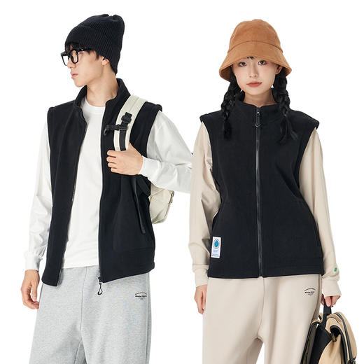 完型光暖绒绒摇粒绒马甲男女款 |  立领设计、简约大气、保暖防风、宽松版型、随性舒适 商品图1