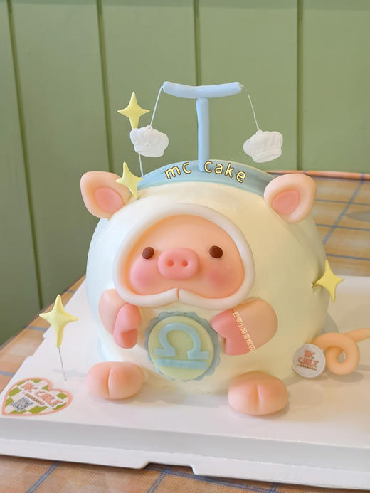 天秤座小猪猪蛋糕 商品图0