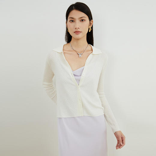 EITIE爱特爱秋季新款时尚通勤气质百搭短款针织开衫C2201004 商品图9