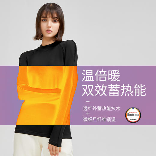 素湃3D立体波浪袖打底衫女手臂显瘦小高领秋冬保暖上衣抗静电W524 商品图4