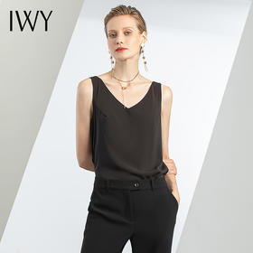IWY/黑色吊带时尚气质女神范背心贴身上衣女 T2201