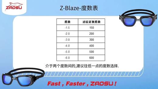 ZAOSU 近视版德国公开水域专业比赛泳镜Z-BLAZE 商品图1