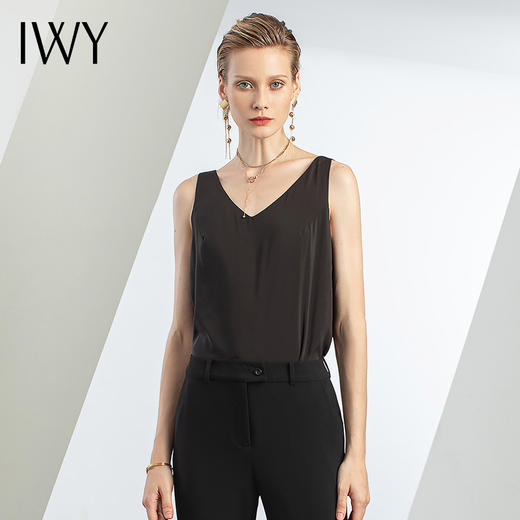 IWY/黑色吊带时尚气质女神范背心贴身上衣女 T2201 商品图2