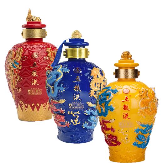 52度五粮液 九龙坛 黄坛1.5L+蓝坛1.5L+凤坛 1.5L  龙凤呈祥3坛组合套装 商品图0