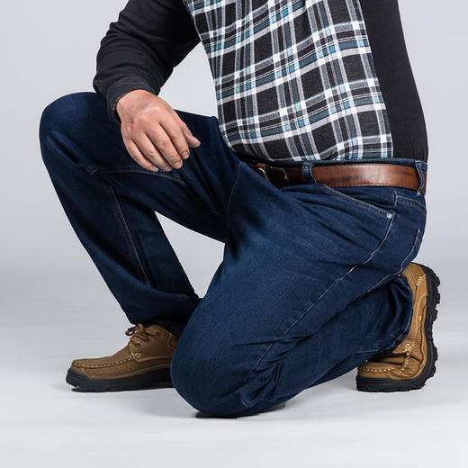 秒【新款DMR】 大依优型大码男装牛仔裤加肥加大号宽松弹力纯色长裤舒适直筒 商品图2