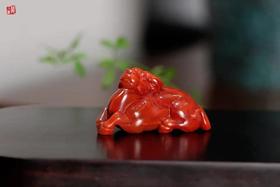 [ 扭转乾坤 ] 南红卧牛摆件 | 凉山原矿柿子红，满色满肉，祥瑞红牛
