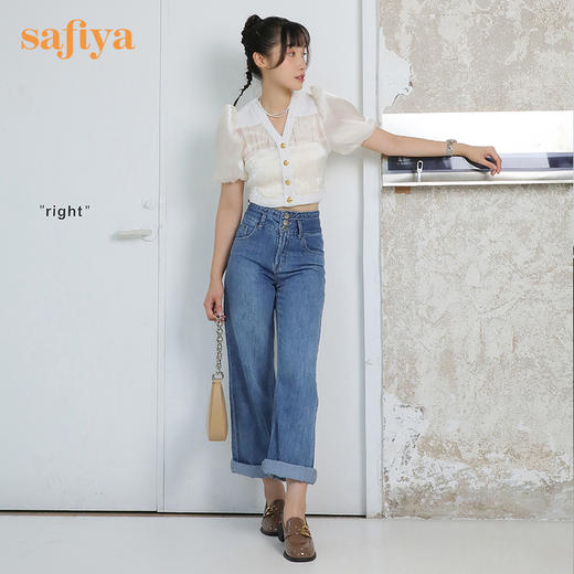 【七夕佳礼】Safiya/索菲娅 商场同款2023秋季新款小皮鞋复古英伦风漆皮圆头粗跟深口乐福鞋 SF33112420/SF23112420 商品图1