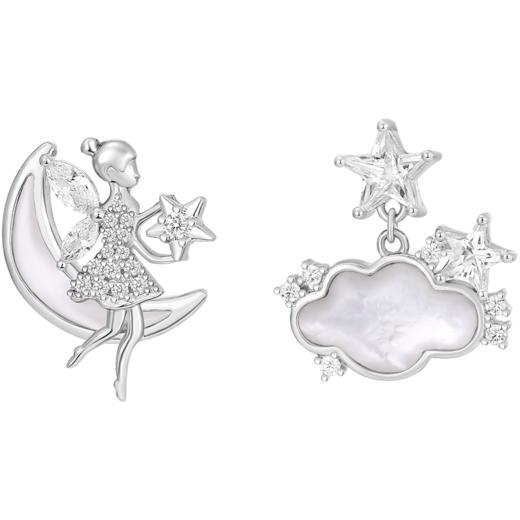ZEGL设计师秋夜甜梦系列云朵仙子耳环女小众星月耳钉925银针耳饰 商品图6