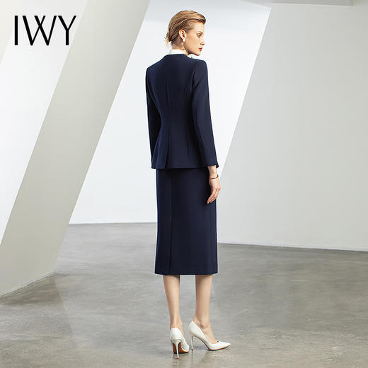 IWY/藏青西装套装女气质大学生面试西服工装轻熟风西装外套春秋工作服CS12305 商品图3