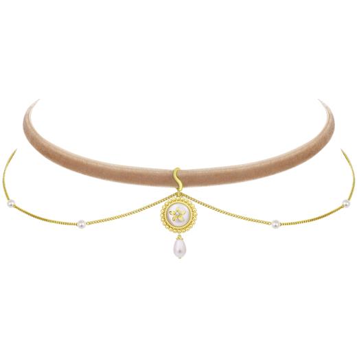 ZEGL设计师秋日午后系列复古珍珠项链女双层choker项圈颈链锁骨链 商品图5