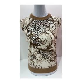 3楼鹿王女士印花羊绒衫