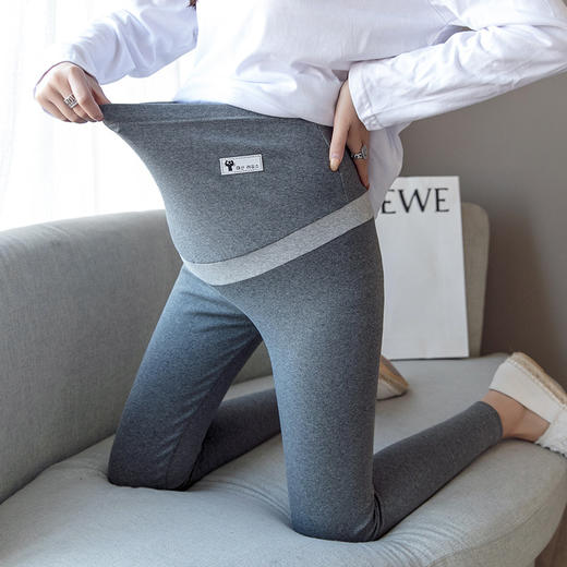 【时尚休闲 显瘦遮肉 秒变大长腿】孕妇打底裤春秋季孕妇裤子外穿大码时尚潮妈托腹孕妇长裤春装 商品图2