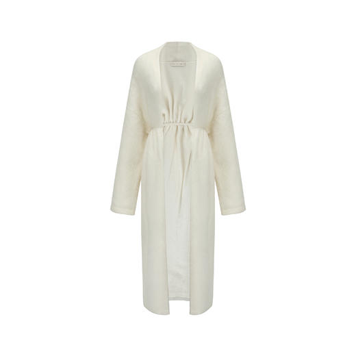 Swaying  云白色/橄榄绿绒感毛羽长外套 商品图10