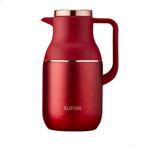 苏泊尔（SUPOR）家用暖水壶大容量热水开水暖瓶 304不锈钢真空保温壶套装 1.7L+380ml 星辰红TK2058Q 商品图1