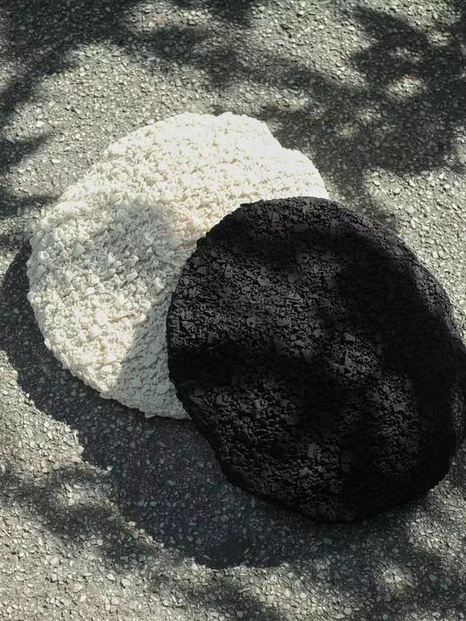 kreuzzz 米色/黑色ishi棉质肌理贝雷帽 商品图13