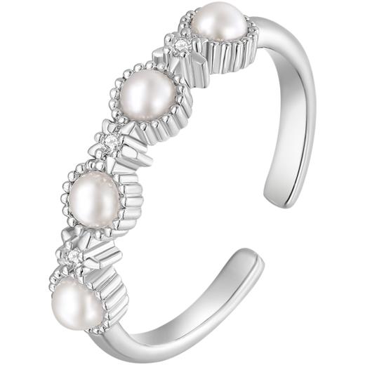 ZEGL设计师秋夜甜梦系列星月珍珠戒指女小众设计开口可调节食指戒 商品图8