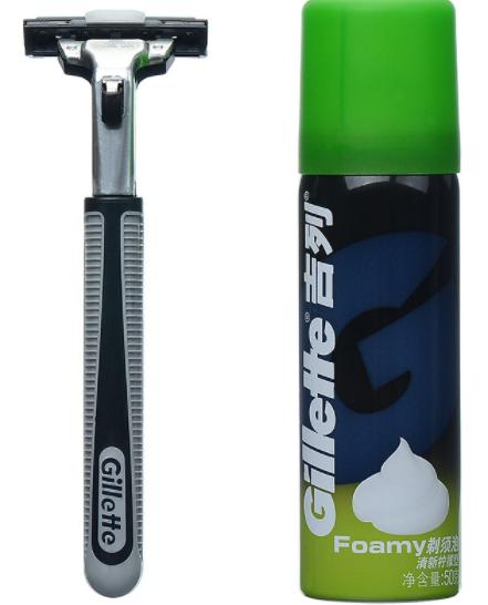 【亚欧超市】吉列威锋旋转双层刀架组合装1刀头+剃须包/盒 商品图0