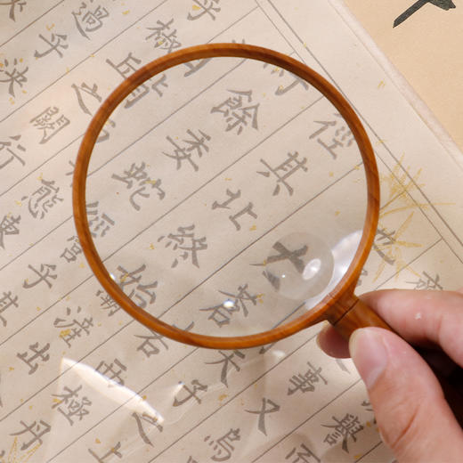 【庆学堂】木纹放大镜 大号直径90mm手持式高清便携式放大镜 老人儿童学生阅读看报 商品图1