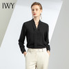 IWY/黑色衬衫套裤秋冬新款黑色职业套装两件套通勤风工作服正装女OLB11120+P11379 商品缩略图0