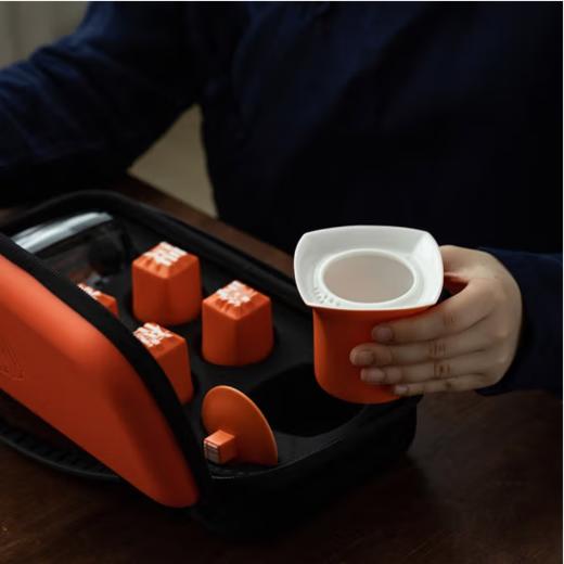 【活字杯•四合如意便携装】一壶四杯茶具便携收纳现代中国风 商品图1