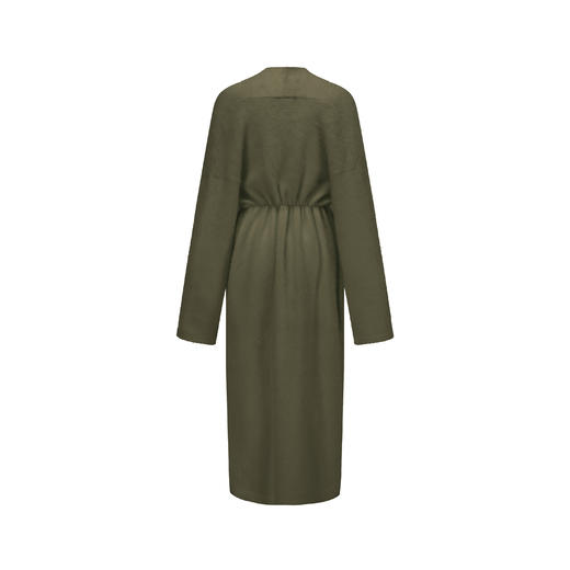 Swaying  云白色/橄榄绿绒感毛羽长外套 商品图5