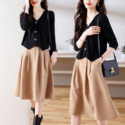 新款别致时尚，设计感通勤两件套装裙 HR-QIANBH628-1 商品图3