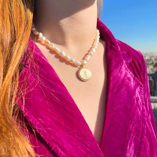 订购6周到｜Gigi Paris-YSL-中古纽扣 珍珠 项链［法国设计师］ 商品图0