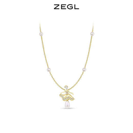 ZEGL设计师舞者系列人造珍珠项链女轻奢小众高级设计感锁骨链配饰 商品图0