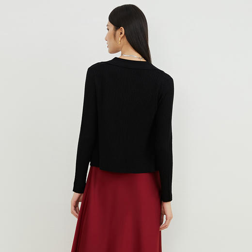 EITIE爱特爱秋季新款时尚通勤气质百搭短款针织开衫C2201004 商品图12