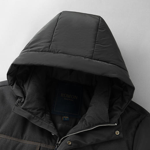 30W2210【90白鸭绒】罗蒙男士羽绒服冬季厚实保暖休闲连帽羽绒外套 商品图3