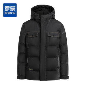 30W2210【90白鸭绒】罗蒙男士羽绒服冬季厚实保暖休闲连帽羽绒外套