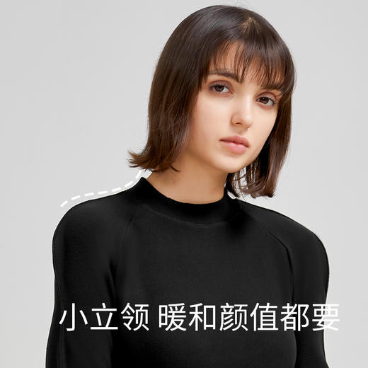 素湃3D立体波浪袖打底衫女手臂显瘦小高领秋冬保暖上衣抗静电W524 商品图3