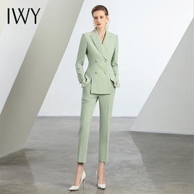 IWY/绿色西装外套春秋工作服职业套装女秋冬新款时尚气质女神范轻熟风CP12307