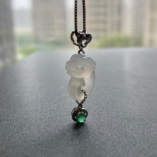 冰种厚庄翡翠龙如意18k白金钻石镶嵌 商品图10