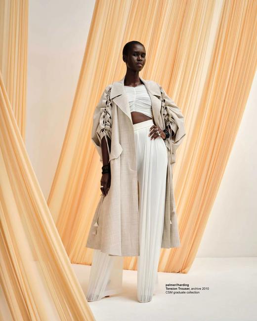 Palmer Harding  亚麻格纹抽绳袖羊毛大衣 商品图0