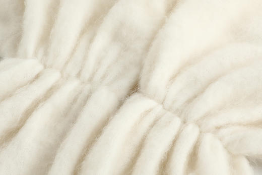 Swaying  云白色/橄榄绿绒感毛羽长外套 商品图11