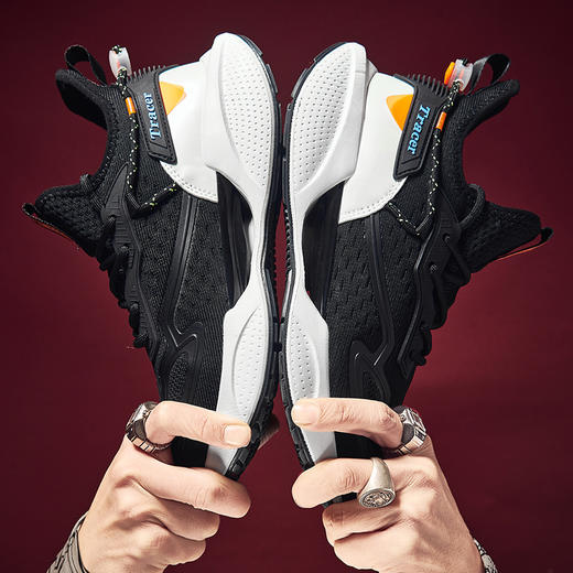 【男士飞织透气休闲鞋】舒适时尚加棉护踝鞋口  飞织+滴塑材质脚感轻盈 商品图10