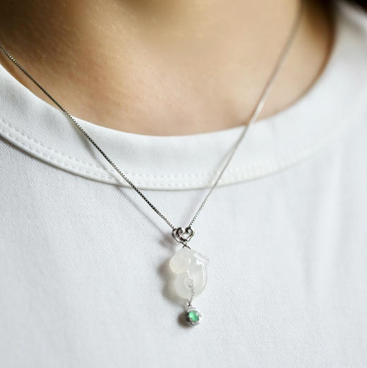 冰种厚庄翡翠龙如意18k白金钻石镶嵌 商品图11