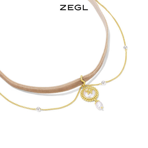 ZEGL设计师秋日午后系列复古珍珠项链女双层choker项圈颈链锁骨链 商品图2