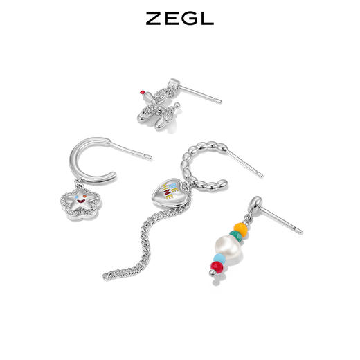 杨超越同款ZEGL串珠耳环女彩色气球狗耳钉银针夏日多巴胺穿搭耳饰 商品图2