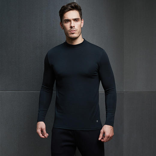 【暖柔半高领】SCHIESSER 德国舒雅 铂雅男士秋冬薄绒半高领保暖（单上衣）95/19130Q 商品图0