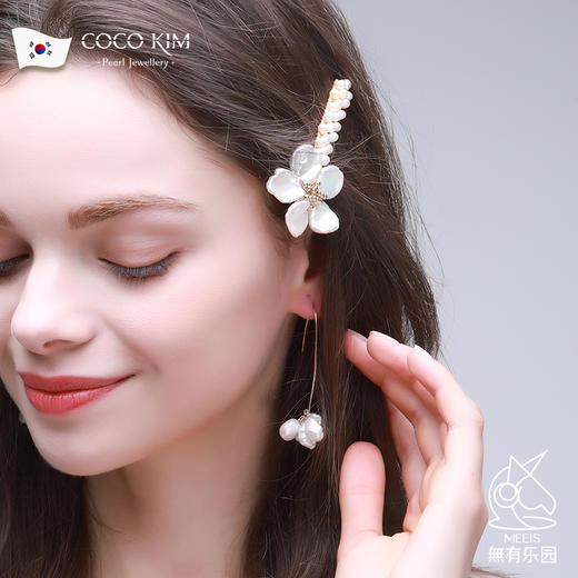 清新淡雅 COCOKIM 落英系列 珍珠花瓣发夹胸花 商品图3