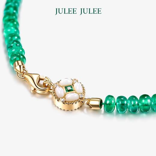JULEE JULEE茱俪珠宝 18K金天然祖母绿珠链项链  附吉尔德证书 商品图1