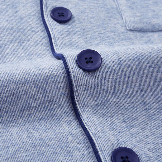 Threegun三枪 【花灰绒】翻领开襟长袖长裤男士家居套家居服-81707D911 商品图9