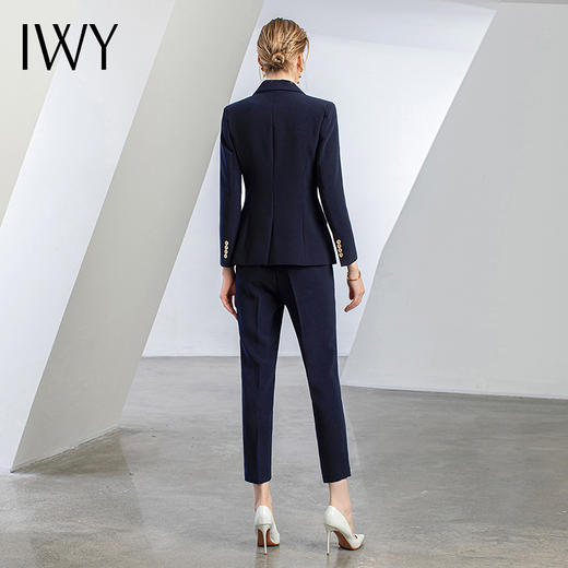 IWY/藏青色职业套装女西装正式服装气质女神范通勤正装高端西服C11355+P11355 商品图4