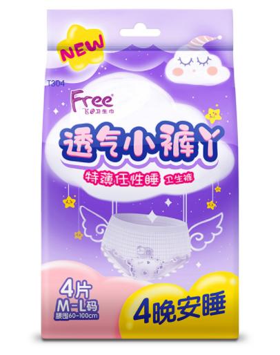 【亚欧超市】飞棉柔表层卫生裤4片/包 商品图0