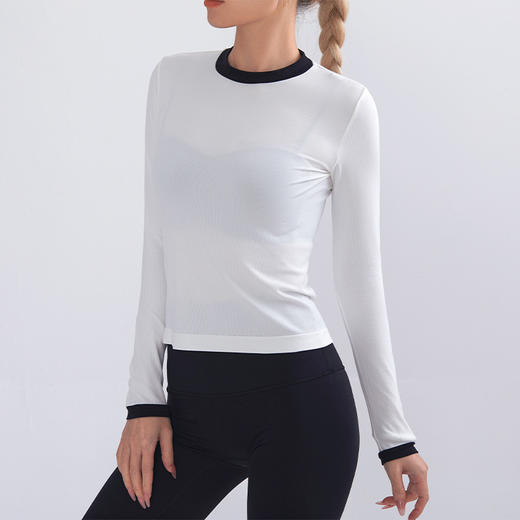 【氨基酸瑜伽长袖】修身显瘦氨基酸运动长袖上衣女网红健身服跑步弹力瑜伽服RX 000 T2043 商品图2