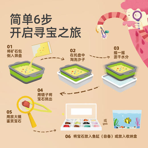 儿童淘金沙玩具矿石猎人挖掘宝石考古挖矿寻宝藏矿包手工女孩 商品图3