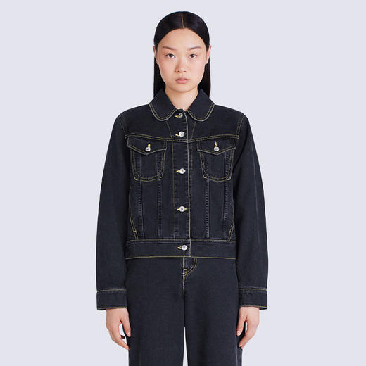 KENZO 高田贤三 女士棉质牛仔外套 黑色 FC62 DV235 9EJ 99 商品图1